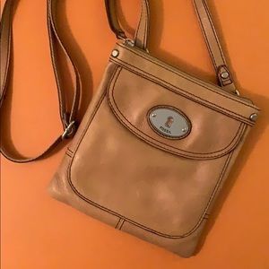 Fossil tan crossbody bag